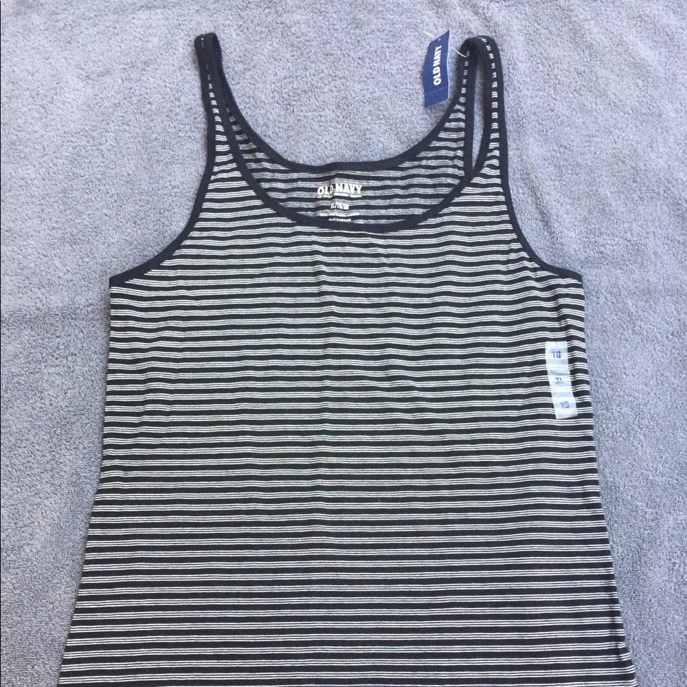 Old Navy black/white stripe tank